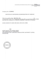 Certificate of Incorporation Page: 1