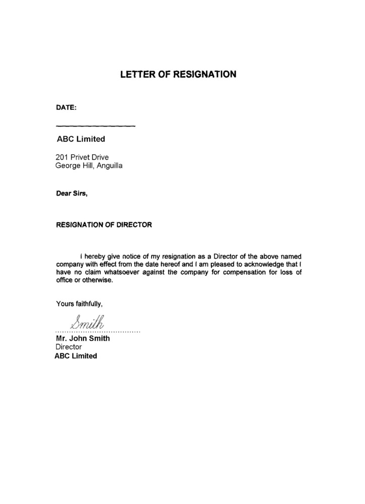 management letter notice Offshore and Offshore International   zones   Netherlands