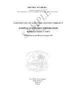 Liberia_Certificate of Election and Incumbency Page: 1