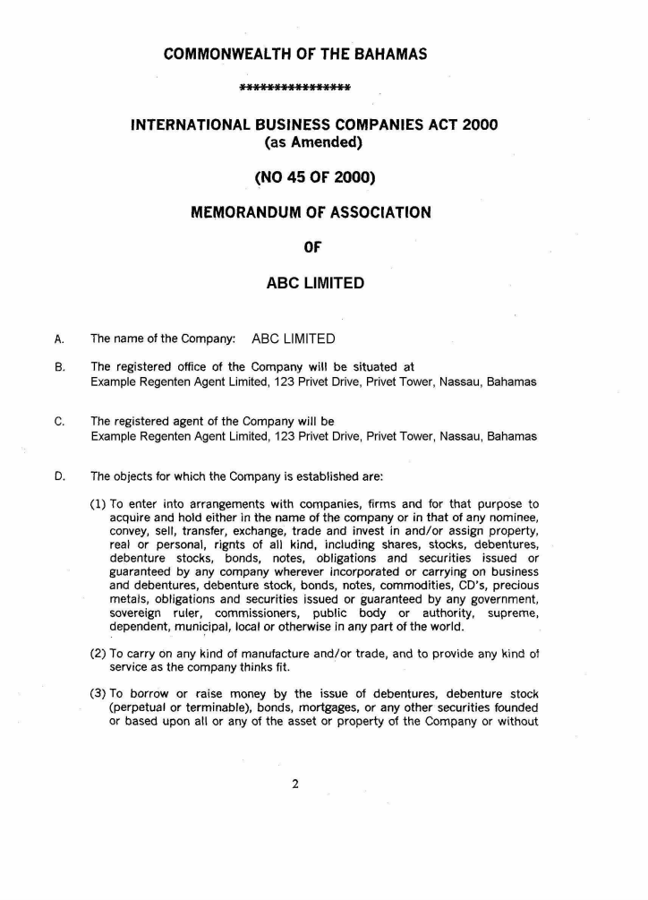 memorandum association pdf of contents and of india sample A association   Memorandum articles