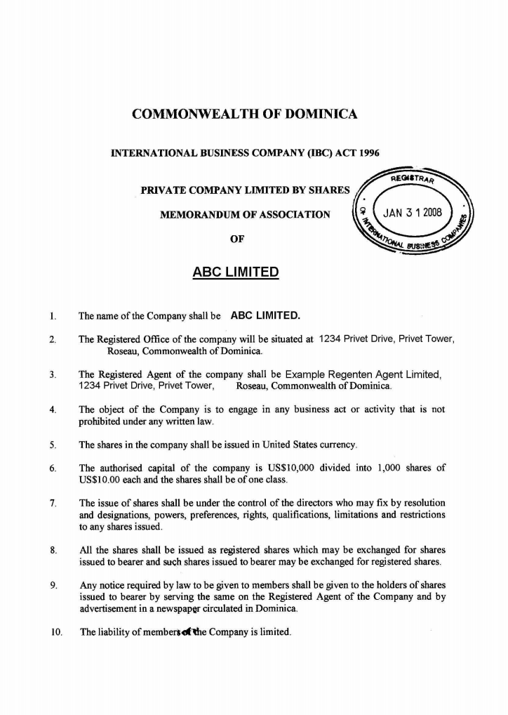 pdf contents memorandum association of and memorandum Articles of association of incorporation