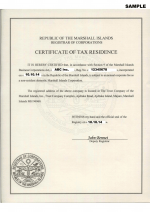 Marshall Islands_Certificate of Tax Residence Page 1 Shot