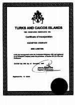 Turks-Caicos_Certificate-of-Incorporation Page 1 Shot