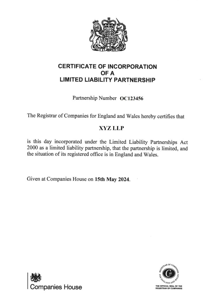Свидетельство о регистрации / Certificate of Incorporation