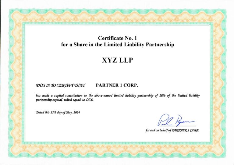 Сертификат акций / Share Certificate