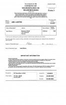New Zealand_Consent of shareholder or shareholders (Form 3).pdf Page: 1