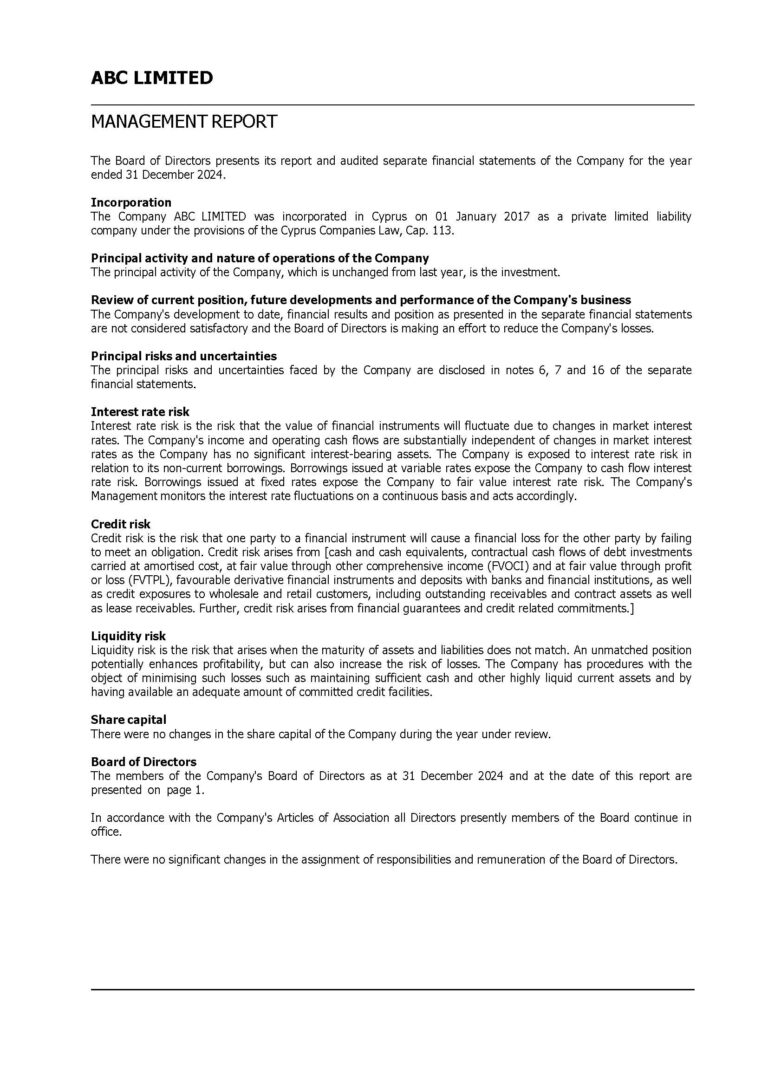 Отчет директоров / Directors’ Report