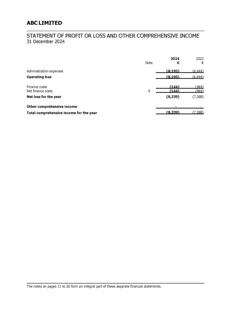 Отчет о прибылях и убытках / Profit and Loss Statement