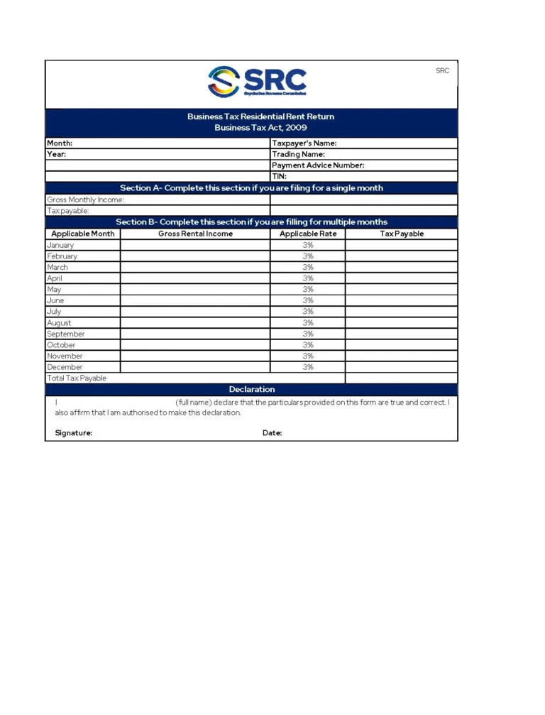 Декларация по налогу на арендные доходы (Residential Rent Tax Return)