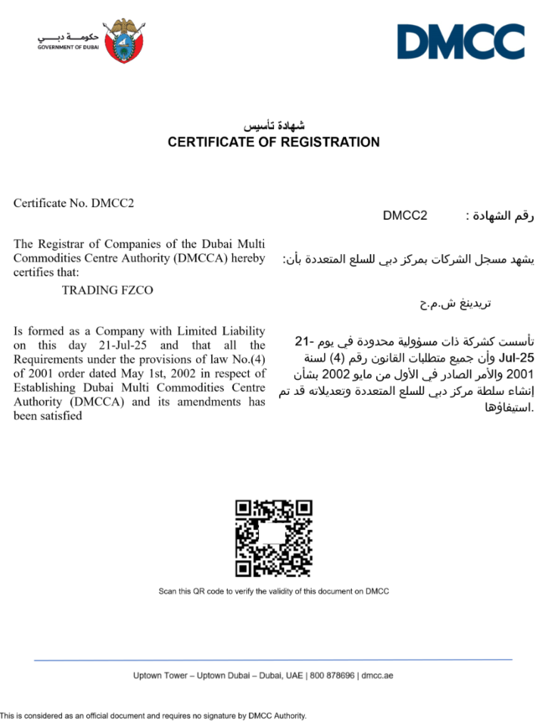 Свидетельство о регистрации (Certificate of Registration)